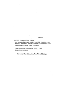 University Microfilms, Inc., Ann Arbor, Michigan Ii