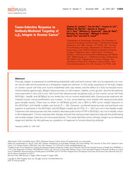 Tumor-Selective Response to Antibody-Mediated Targeting Of