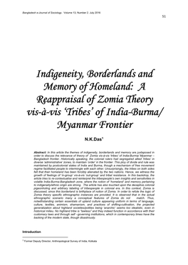 A Reappraisal of Zomia Theory Vis-À-Vis 'Tribes' of India-Burma