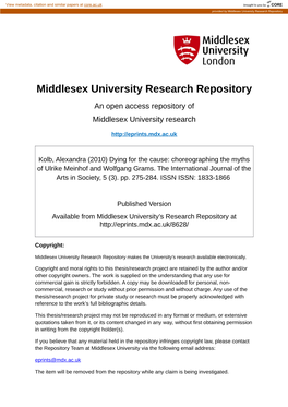 Middlesex University Research Repository