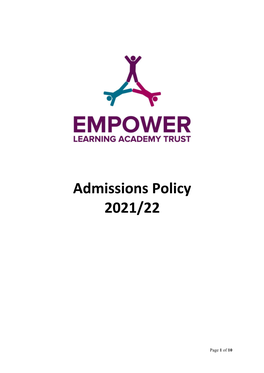 Admissions Policy 2021/22
