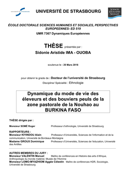 Dynamique Du Mode De Vie Des Éleveurs Et Des Bouviers Peuls De La Zone Pastorale De La Nouhao Au BURKINA FASO