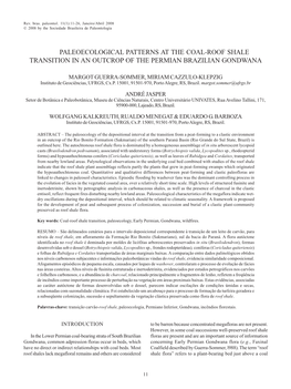 Paleoecological Patterns at the Coal-Roof Shale Transition in an Outcrop of the Permian Brazilian Gondwana