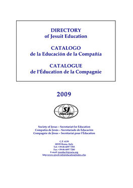 DIRECTORY of Jesuit Education CATALOGO De La Educación De La