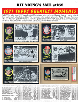 1971 Topps Greatest Moments