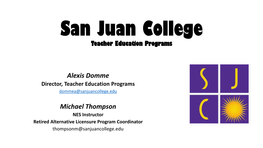 San Juan College Teacher Education Programs