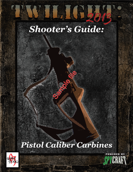 Pistol Caliber Carbines Shooter's Guide