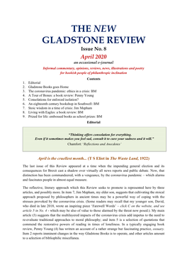 THE NEW GLADSTONE REVIEW Issue No