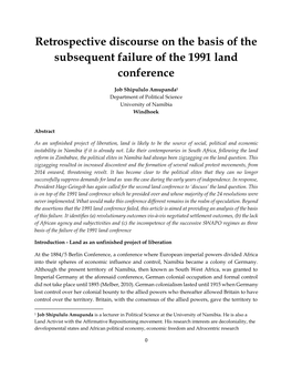 Retrospective Discourse on the Basis of the Subsequent Failure of the 1991 Land Conference