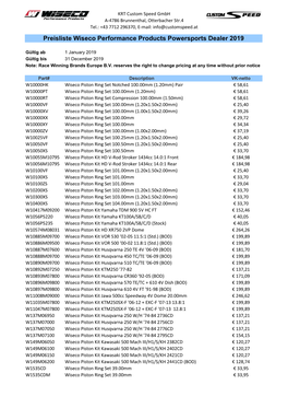 Preisliste Wiseco Performance Products Powersports Dealer 2019