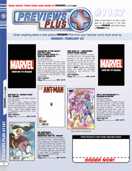 Previews Plus #1167