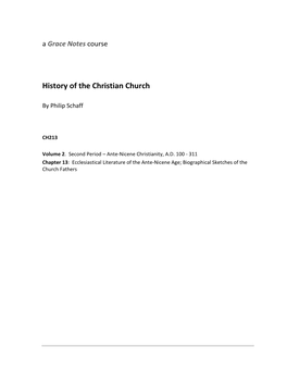History of the Christian Church*