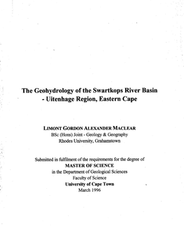 The Geohydrology of the Swartkops River Basin-Uitenhage Region