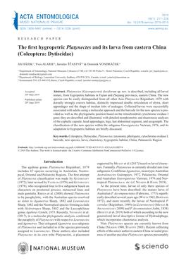 ACTA ENTOMOLOGICA 59(1): 217–228 MUSEI NATIONALIS PRAGAE Doi: 10.2478/Aemnp-2019-0019