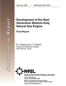 Development of the Next Generation Medium-Duty Natural Gas Engine