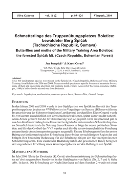 Schmetterlinge Des Truppenübungsplatzes Boletice