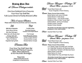 Hors D'oeuvres Selection All Dinner Packages Include: Dinner Banquet