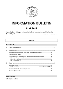 Information Bulletin June 2012