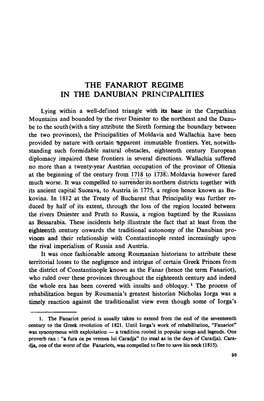 The Fanariot Regime in the Danubian Principalities