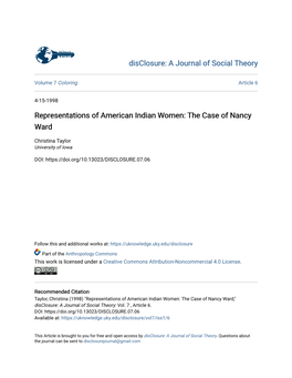 Representations of American Indian Women: the Case of Nancy Ward