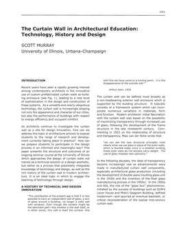 The Curtain Wall in Architectural Education 585