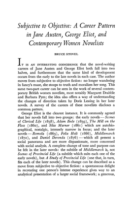 A Career Pattern in Jane Austen, George Eliot, and Contemporary Women Novelists