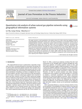 Quantitative Risk Analysis of Urban Natural Gas Pipeline Networks Using Geographical Information Systems