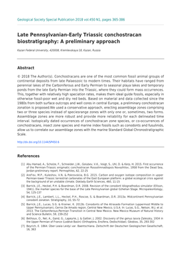 Late Pennsylvanian-Early Triassic Conchostracan Biostratigraphy: a Preliminary Approach