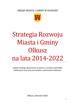 Strategia Rozwoju Miasta I Gminy Olkusz Na Lata 2014-2022