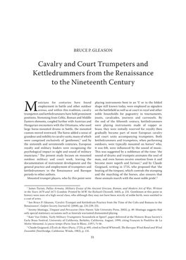 Cavalry and Court Trumpeters and Kettledrummers from the Renaissance to the Nineteenth Century