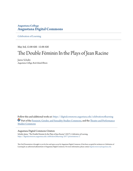 The Double FÃ©Minin in the Plays of Jean Racine