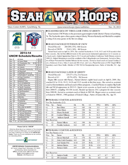 Game Notes Vs. Liberty 111913.Indd