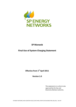 SP Manweb Final Use of System Charges April 2011