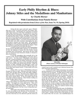Johnny Stiles and the Medallions on Essex