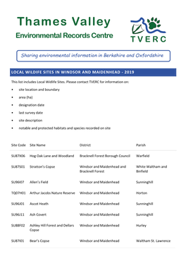 RBWM Living List 2019