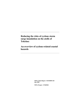 Reducing the Risks of Cyclone Storm Surge Inundation on the Atolls of Tokelau