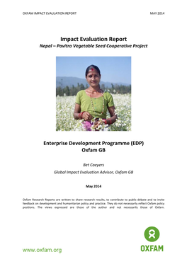 Nepal Pavitra Vegetable Seed Cooperative Project