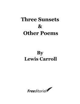 Three Sunsets & Other Poems