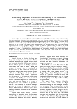 A First Study on Growth, Mortality and Survivorship of the Eared Horse Mussel, Modiolus Auriculatus (Krauss, 1848) from India