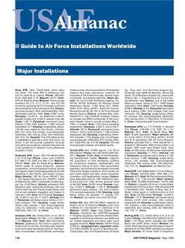 Usafalmanac ■ Guide to Air Force Installations Worldwide