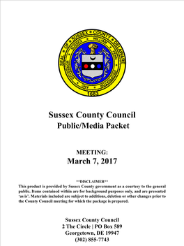 Sussex County Council Public/Media Packet