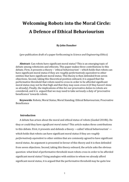 A Defence of Ethical Behaviourism