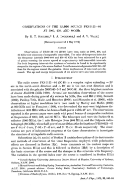 OBSERVATIONS of the RADIO SOURCE Pks0l23-01 at 5000, 408, and 80 Mhz