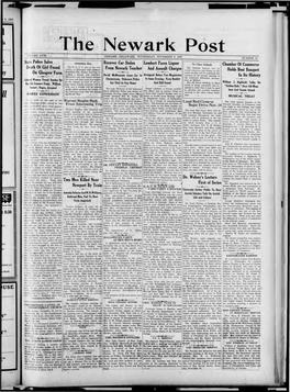 Newark Post \,OLUME XVIII NE;W ARK, DELAWARE, WEDNESDAY NOVEMBER 9 1927 = NUMBER 41 State Police Solve I Armistice Day Recover Car Stolen Lambert Faces