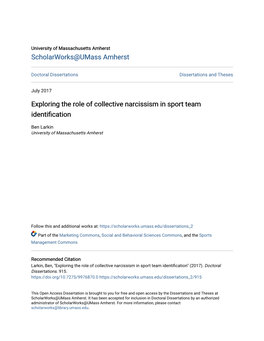 Exploring the Role of Collective Narcissism in Sport Team Identification