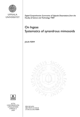 On Ingeae Systematics of Synandrous Mimosoids