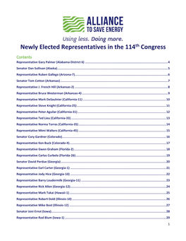 Newly Elected Representatives in the 114Th Congress