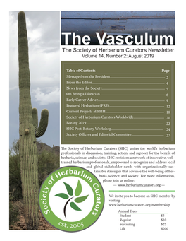 The Vasculum Vol. 14 Issue 1 2019