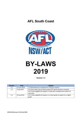 Nsw Afl Regulations