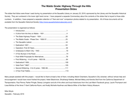 Waldo Grade: Highway Through the Hills Presentation Slides